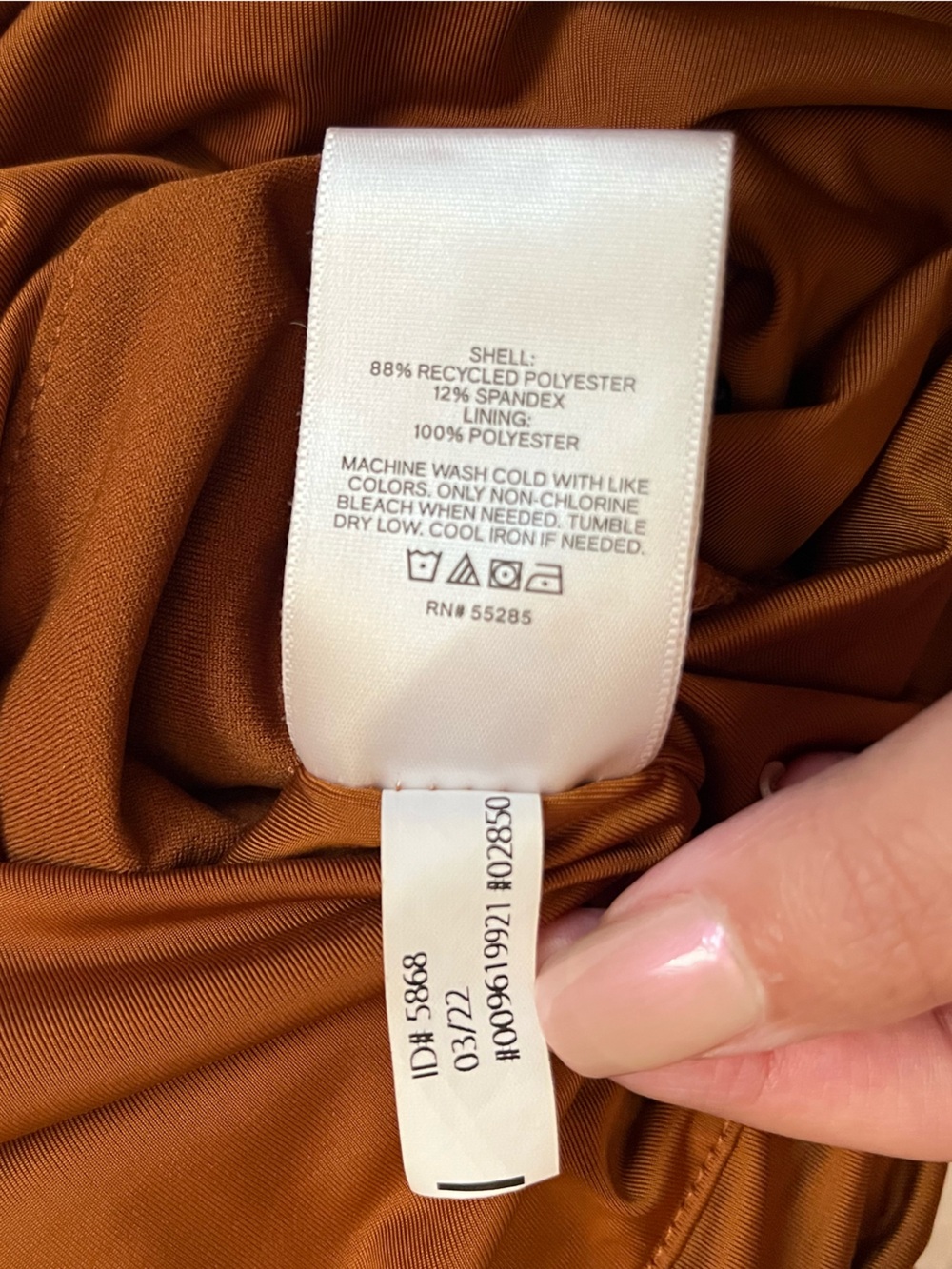 Express Rust Silky V-Neck Ruched Top - Picture 7 of 7
